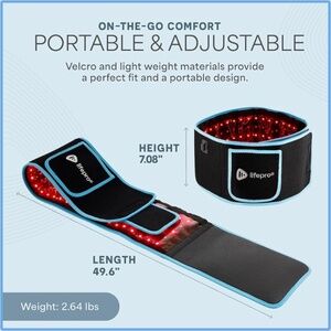 Lifepro AllevaRed Light Therapy Belt – Infrared & Red LED Wellness Wrap